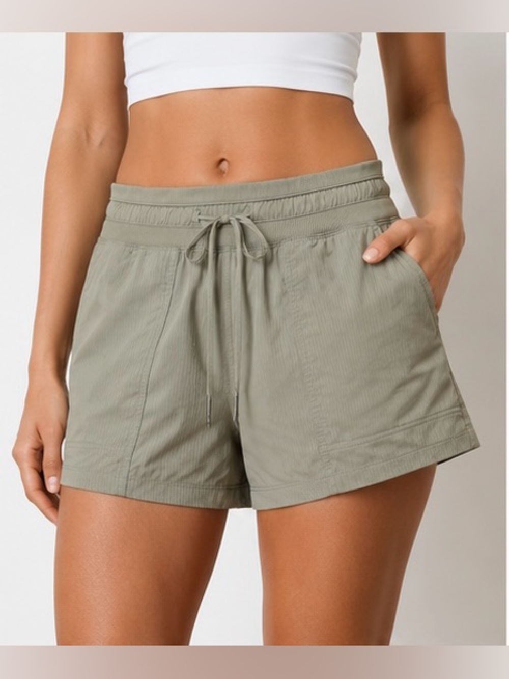 lululemon athletica Women's Drawcord Olive Shorts